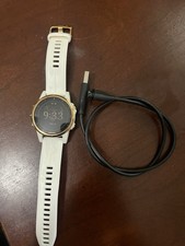 Garmin Fenix 5s Plus Multisport GPS Watch Sapphire Edition, White/Gold