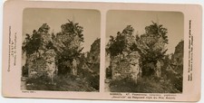 Castle Ruins , Novy Afon , Abkhazia , Georgia ,Vintage Russian Photo Stereoview