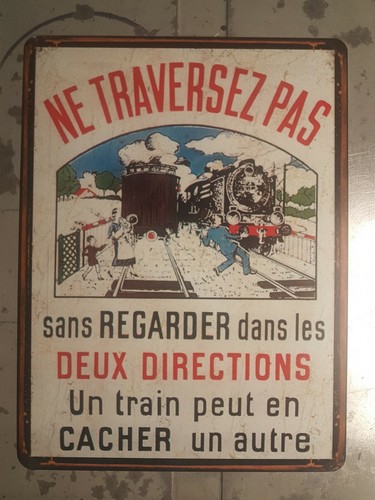 Plaque metal vintage sncf - plaque,