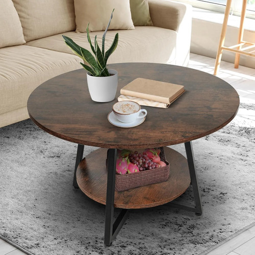 Round coffee table - round, 2-tier