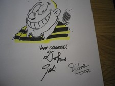 Godi - élève ducobu -  Dedicace sur feuille dessin original BD