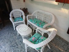 salon d'intérieur rotin blanc