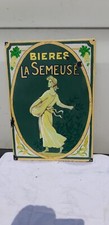 La Semeuse beer enamel plaque
