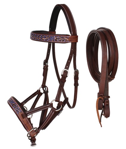 Horse western leather bitless - western,
