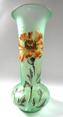 Vase verre émaillé - émaillé, legras