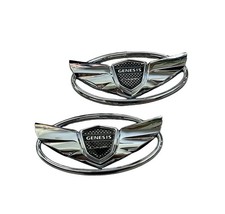 Genesis Coupe  (2 Pc) Emblem Logo Badge Chrome Front Hood/Rear Trunk Hyundai