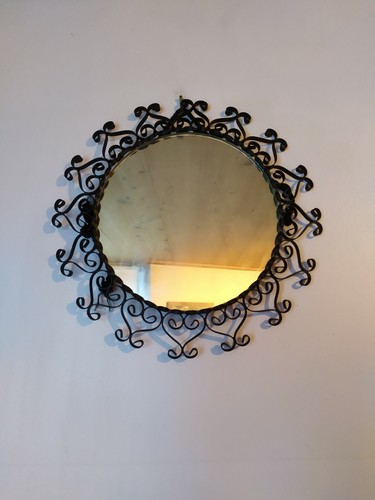 Miroir rond contours et - contours,