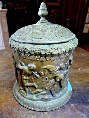 Beau pot tabac en alliage - pot,