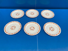 Lot De 6  Assiettes Plate , Arcopal, Scania Fleur Orange Vintages TBE
