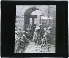 La Flagellation, Christ, photo plaque verre, noir & blanc, positif 8,5x10 cm