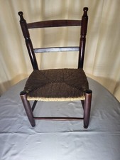Antique Wooden and Straw Children's Chair 