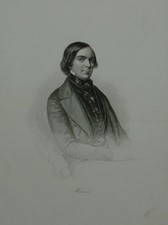 Portrait la Moitié de Figure Après Halbrechts. Table en Acier Août Weger Singer.