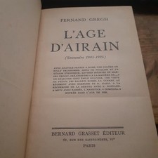 l'age d'airain FERNAND GREGH grasset 1951
