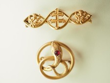 LOT 2 BROCHES ANCIENNES PLAQUE