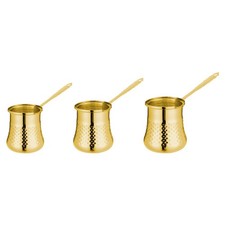 Cafetière professionnelle dorée avec poignée, idéale pour les restaurants.