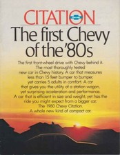 Catalogue Brochure Chevrolet Citation 1980 08/1979 USA