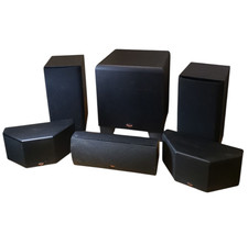 5-Piece Klipsch Home Theater Speaker Set W/ Subwoofer | tested working great!