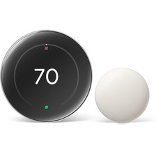Google Nest Learning Thermostat (4th gen) + Nest Temperature Sensor- Silver