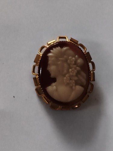 Broche camée vintage - , femme