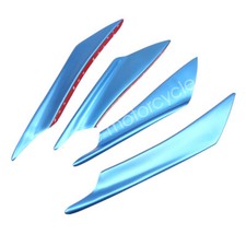 4X ABS Universal Car Front Bumper Lip Splitter Fins Body Spoiler Canards Blue