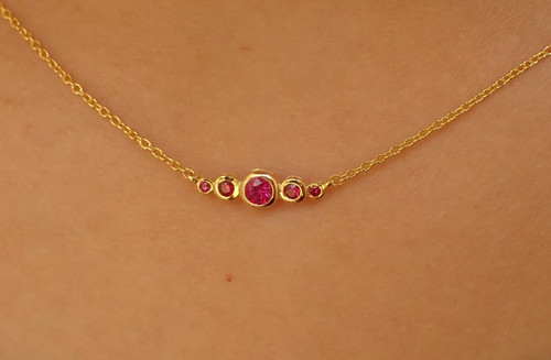 Collier rubis naturel - , argent