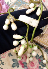 OLD GARLAND adorned with ORANGE BLOSSOM BUTTONS WAX WEDDING COSTUME