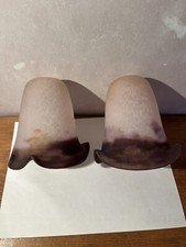 tulipe 1900/20 Rare Lot De 2 Signée DEGUE  Art Nouveau No Lustre Muller Daum