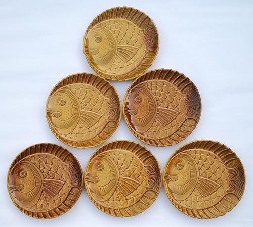 Assiettes vintages poissons - assiettes, vintages,