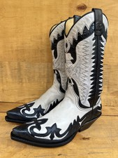 SENDRA 3840 Black/ White Embroidered Leather Boots Size EU 38| US 7| UK 5