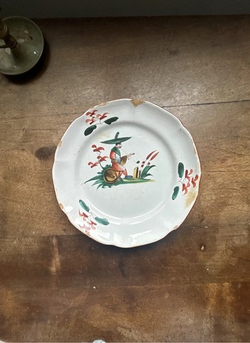 Assiette ancienne faïence - ancienne, en