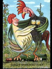 Advertising WINES of MOSEL (GERMANY) ROOSTER & HEN / BURGER HAHNENTRITTCHEN