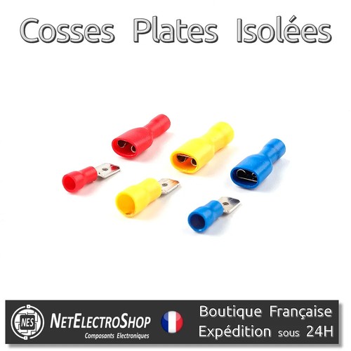 Cosse electrique plate isolée - electrique,