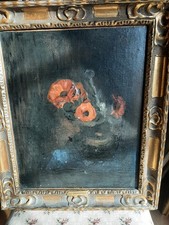 huile sur toile vase de fleurs