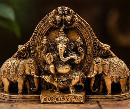 Brass lord ganesha with - brass,