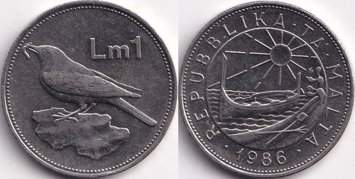Lire maltaise 1986 malte - lire,