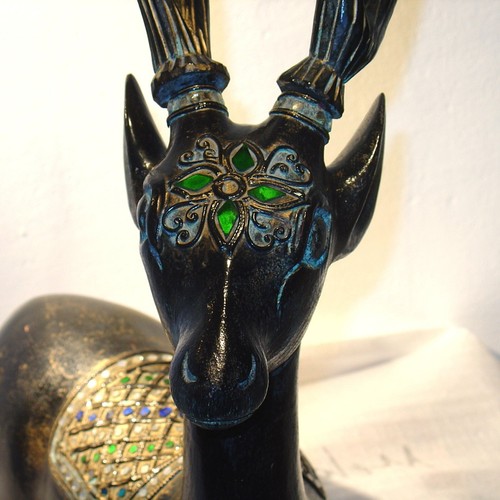 Statue cerf bois thaïlande - bois,