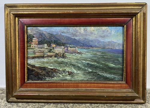 Huile sur panneau - , signée