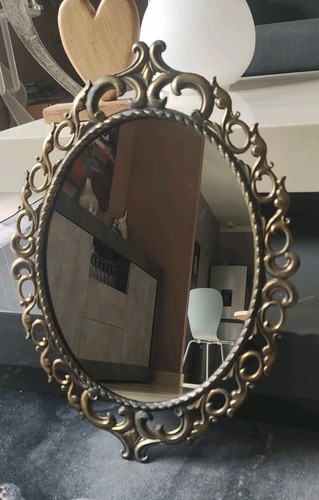 Ancien miroir ovale baroque - ovale,