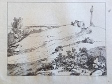 Très beau Grand Dessin d après Charlet encre original 1850 signé cheval