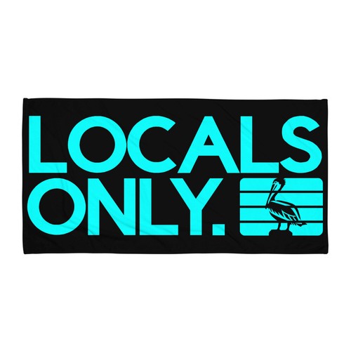 Locals only towel black - -,