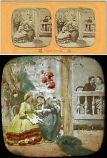 stereo view L'APPARTE naughty subject circa 1860 / polyorama fabric 