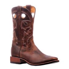 9283 Bottes Boulet western country marron bout carré Homme