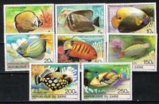 Zaire Marin Life African Corall Fish set 1980 MNH