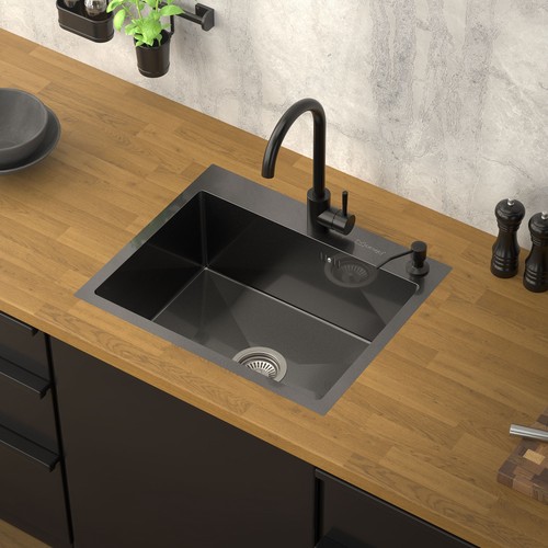 évier anthracite 55x45 - 55x45, cm