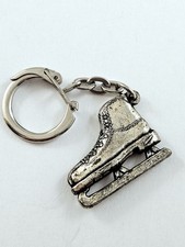 KEYCHAIN - Miniature - ICE SKATE - Aluminum - Vintage 1960s -