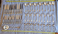 Ménagère métal argenté 61 pièces Régence , Louis XV dont 24 couteaux lame inox