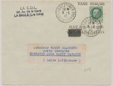 1945 Lettre Ilot de Saint Nazaire + taxe perçue Superbe P1857