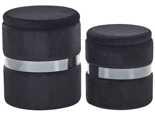 Beliani set 2 poufs avec - beliani,