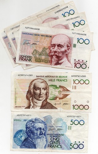 Belgique lot 7 billets - belgique-, de