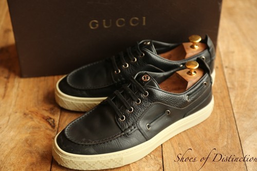 Baskets gucci cuir noir - gucci, en